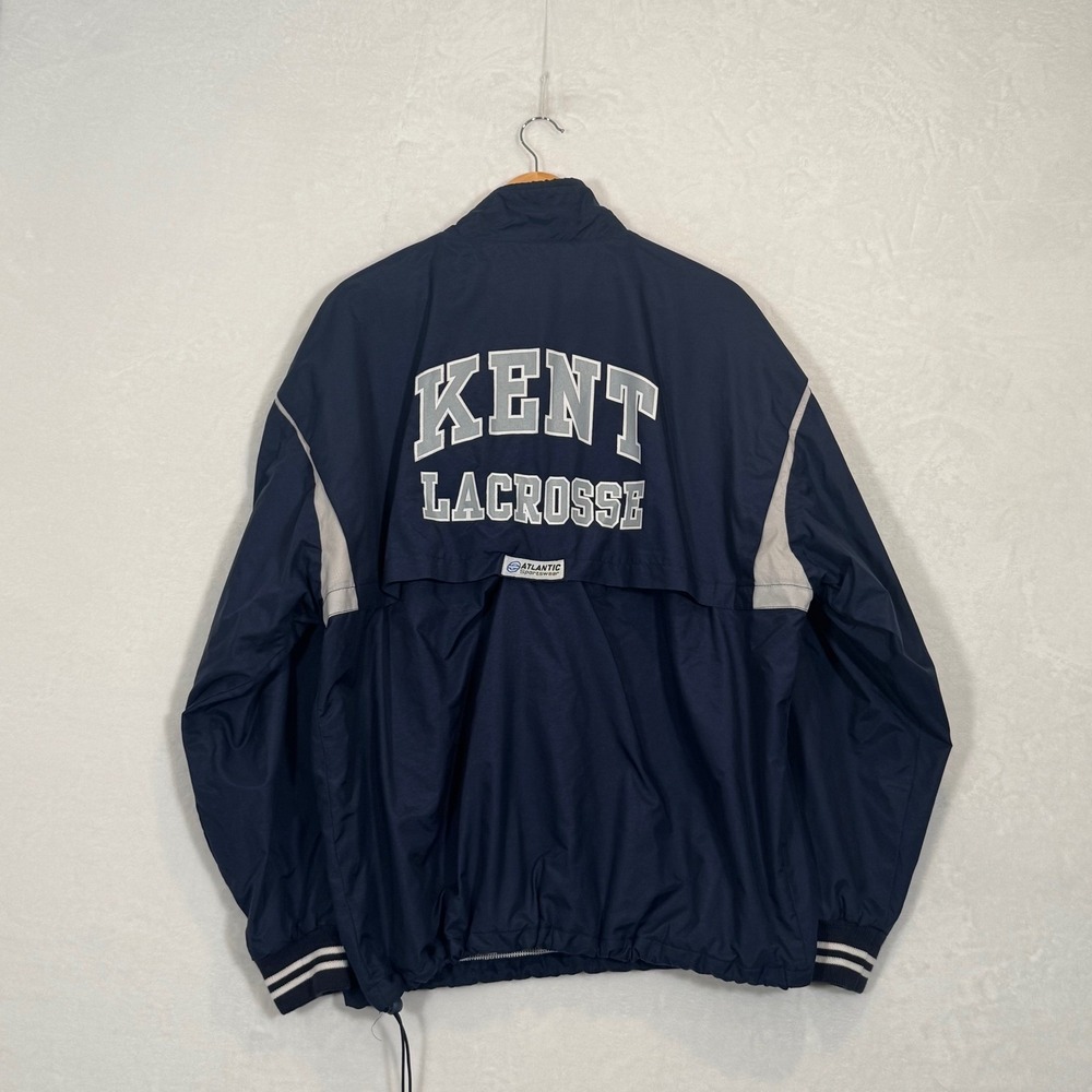 Vintage Atlantic Sportswear Navy Blue Kent Lacrosse Quarter Zip Windbreaker XL